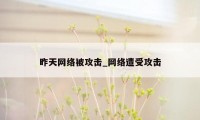 昨天网络被攻击_网络遭受攻击