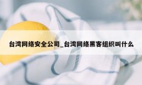 台湾网络安全公司_台湾网络黑客组织叫什么