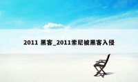 2011 黑客_2011索尼被黑客入侵