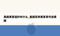 美国黑客组织叫什么_美国官网黑客事件进展图