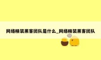 网络精装黑客团队是什么_网络精装黑客团队