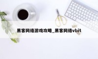 黑客网络游戏攻略_黑客网络vbit