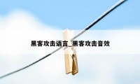 黑客攻击语言_黑客攻击音效