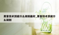 黑客技术到底什么级别最好_黑客技术到底什么级别