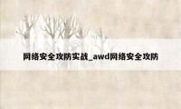 网络安全攻防实战_awd网络安全攻防