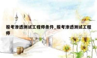 报考渗透测试工程师条件_报考渗透测试工程师