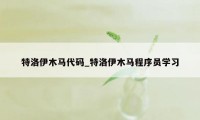 特洛伊木马代码_特洛伊木马程序员学习