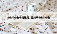 ddos攻击手段教程_最简单ddos攻击