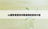 ns黯势黑客技术联盟网的简单介绍