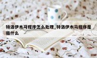 特洛伊木马程序怎么处理_特洛伊木马程序是指什么