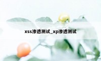 xss渗透测试_xp渗透测试