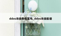 ddos攻击教程菜鸟_ddos攻击脸谱